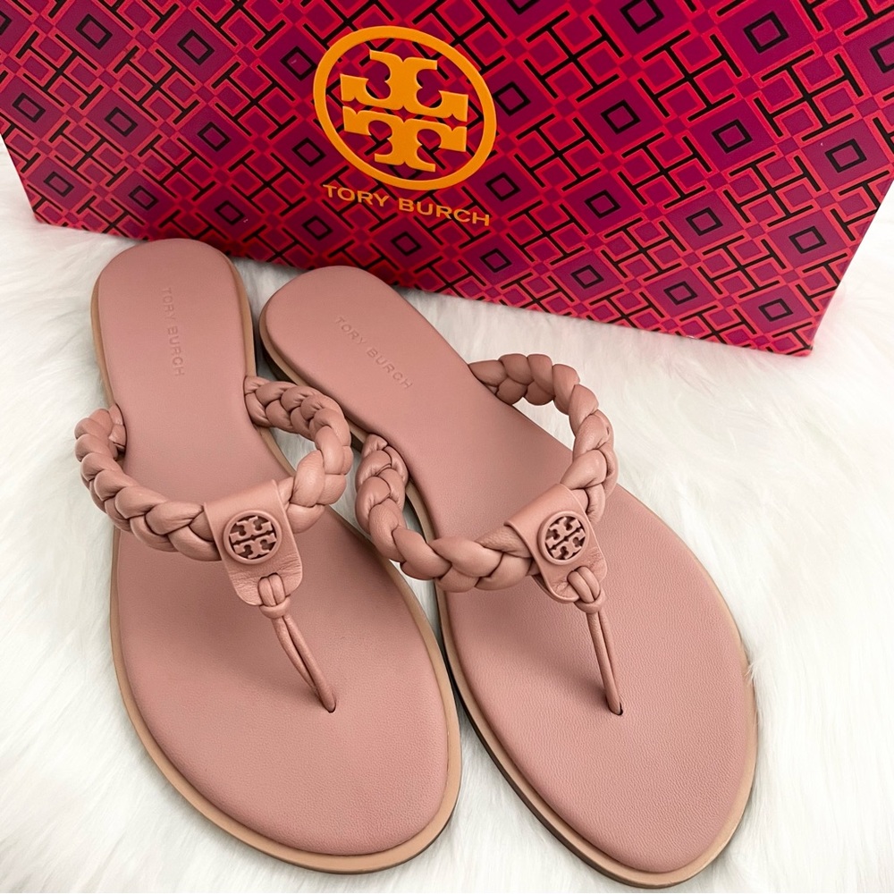 Tory Burch Braided Benton Leather Thong Sandals